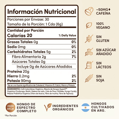 Café Proteico con Blend de Hongos - 170gr